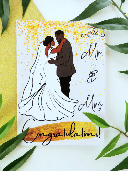 African American Newly Wed Greeting Card