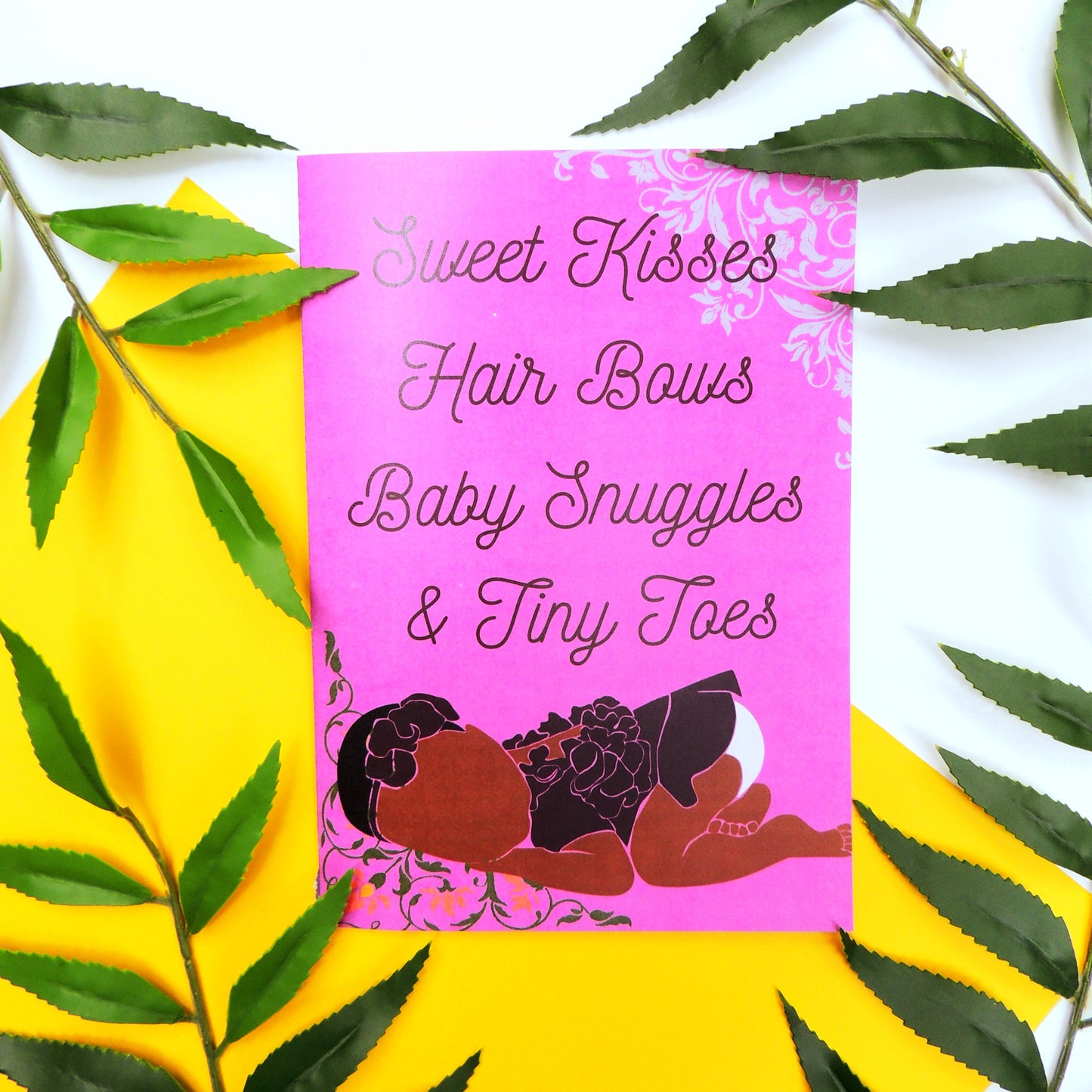 African American Girl Baby Shower Card