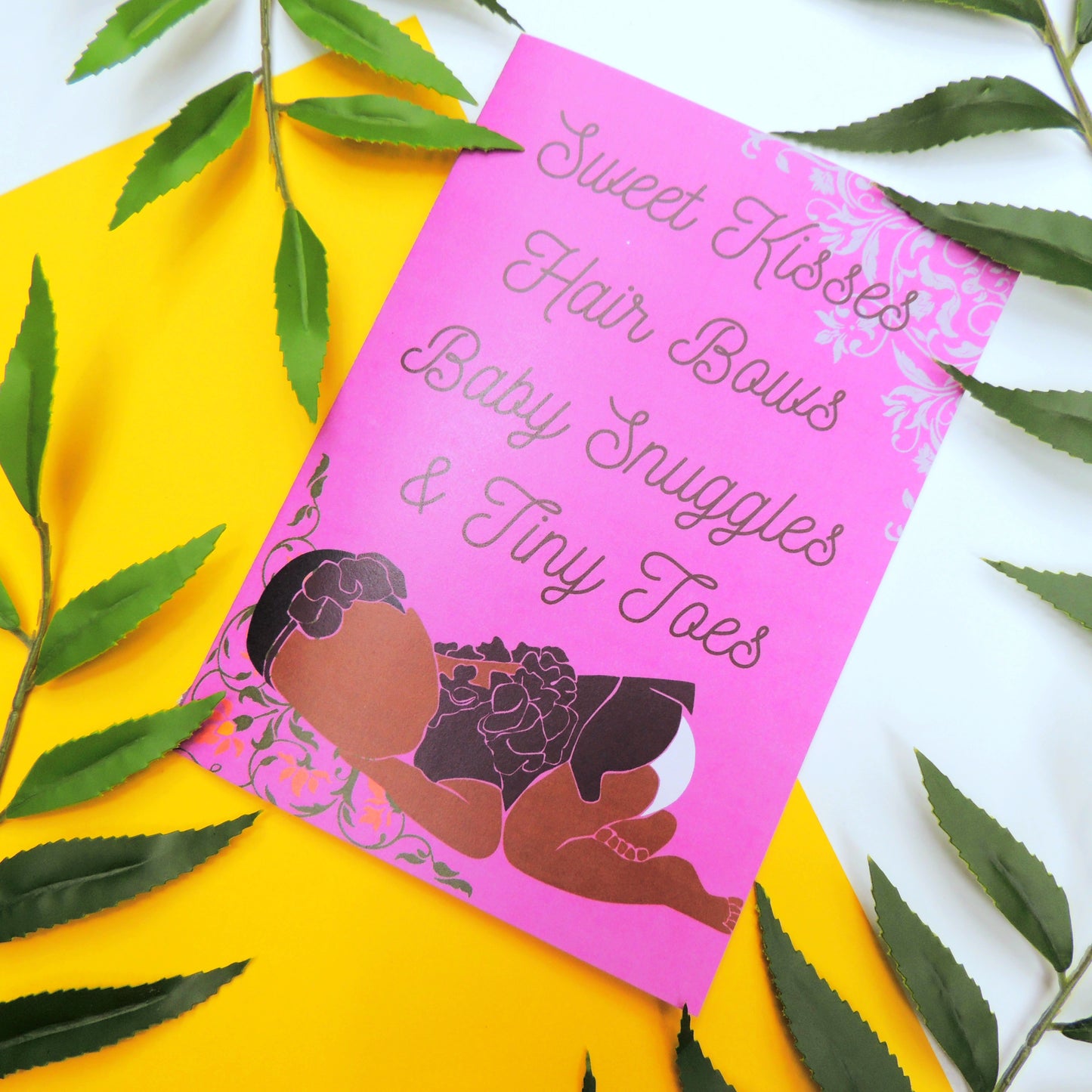 African American Girl Baby Shower Card