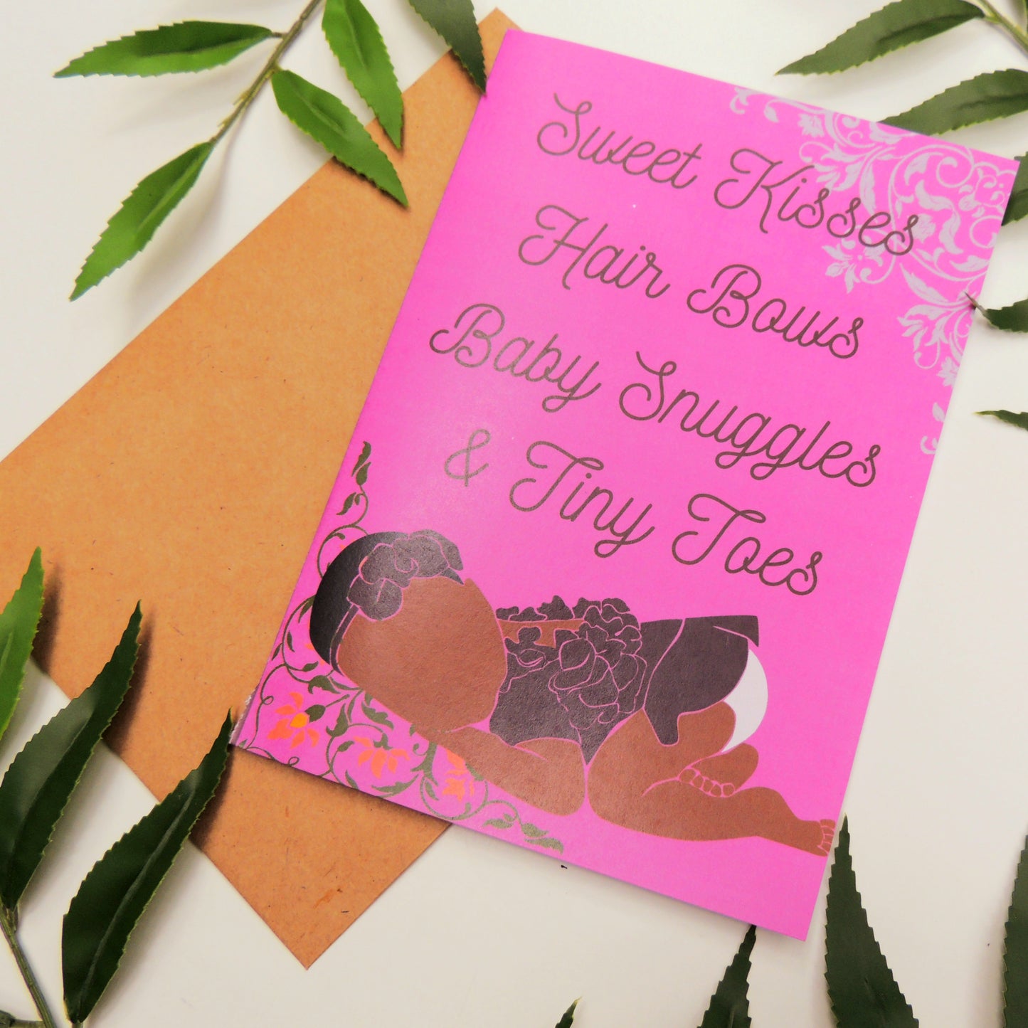African American Girl Baby Shower Card