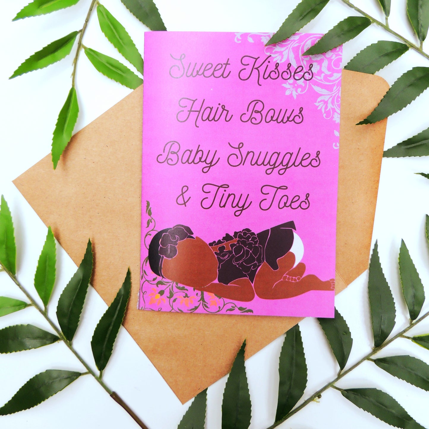 African American Girl Baby Shower Card