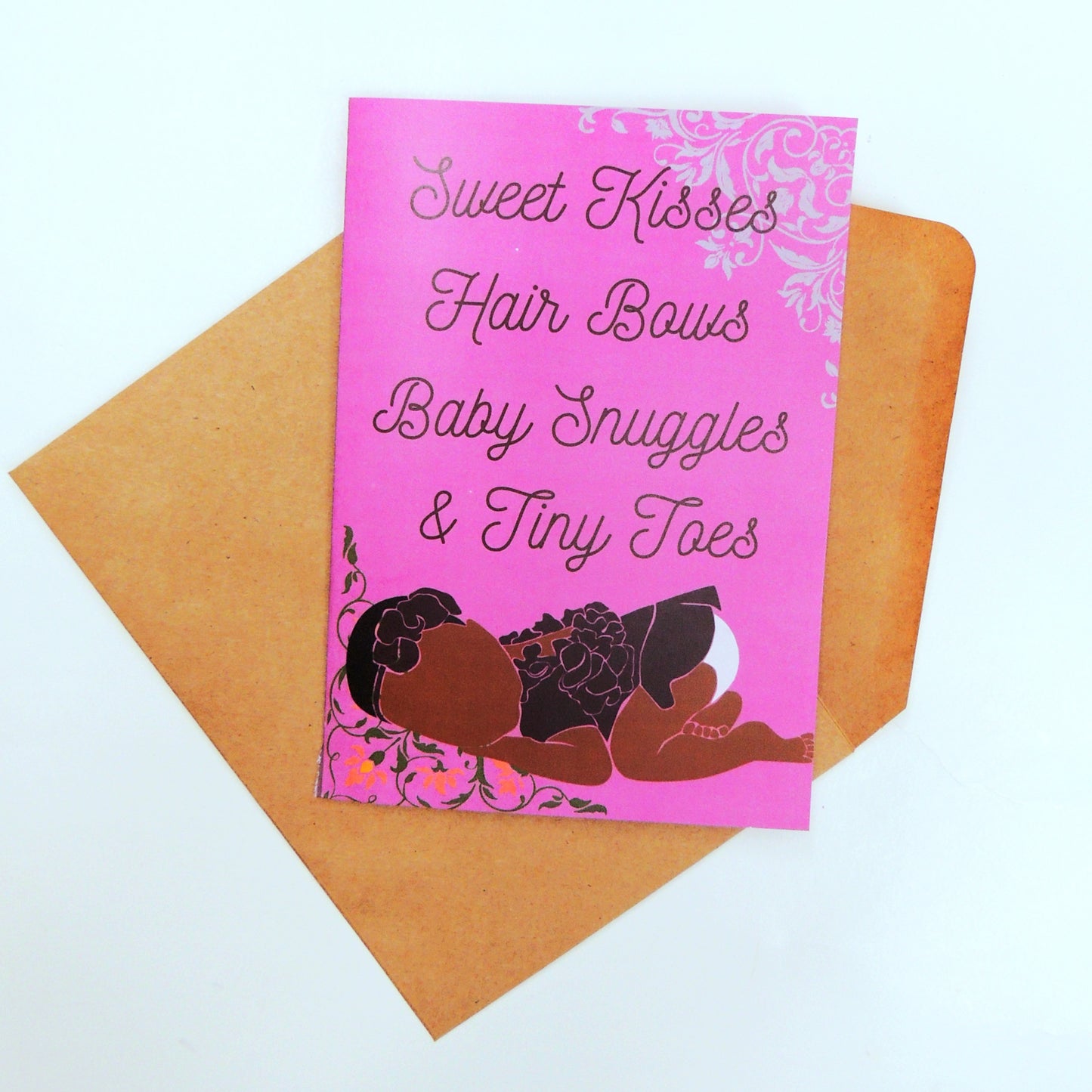 African American Girl Baby Shower Card
