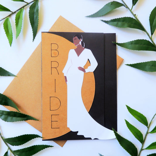 Elegant Black Bride Greeting Card