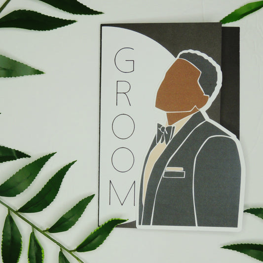 Elegant Black Groom Greeting Card