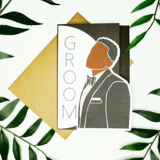 Elegant Black Groom Greeting Card